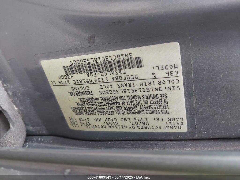 3N1BC13E18L380805 2008 NISSAN VERSA photo no. 9