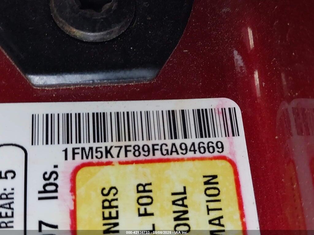 1FM5K7F89FGA94669 2015 FORD EXPLORER photo no. 9