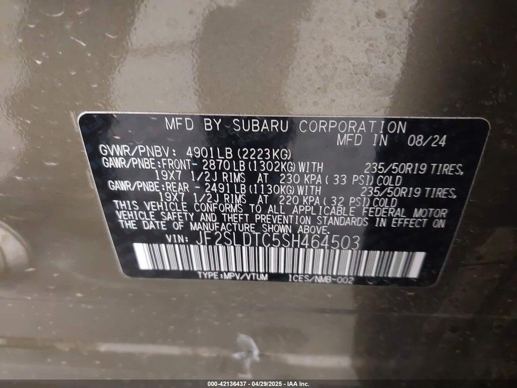 JF2SLDRC3SH484403 2025 SUBARU FORESTER photo no. 9