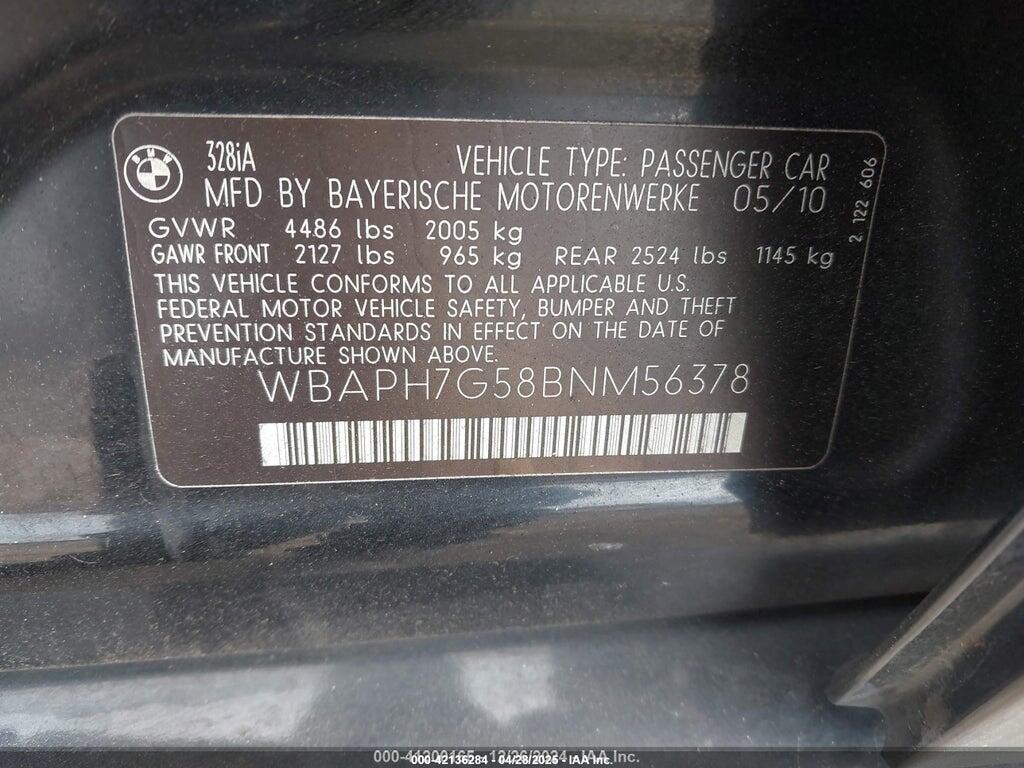 WBAPH7G58BNM56378 2011 BMW 328I photo no. 9