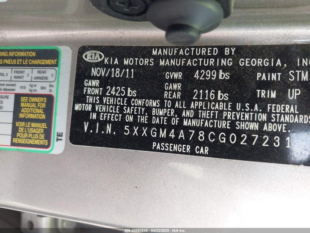 5XXGM4A78CG027231 2012 KIA OPTIMA photo no. 9