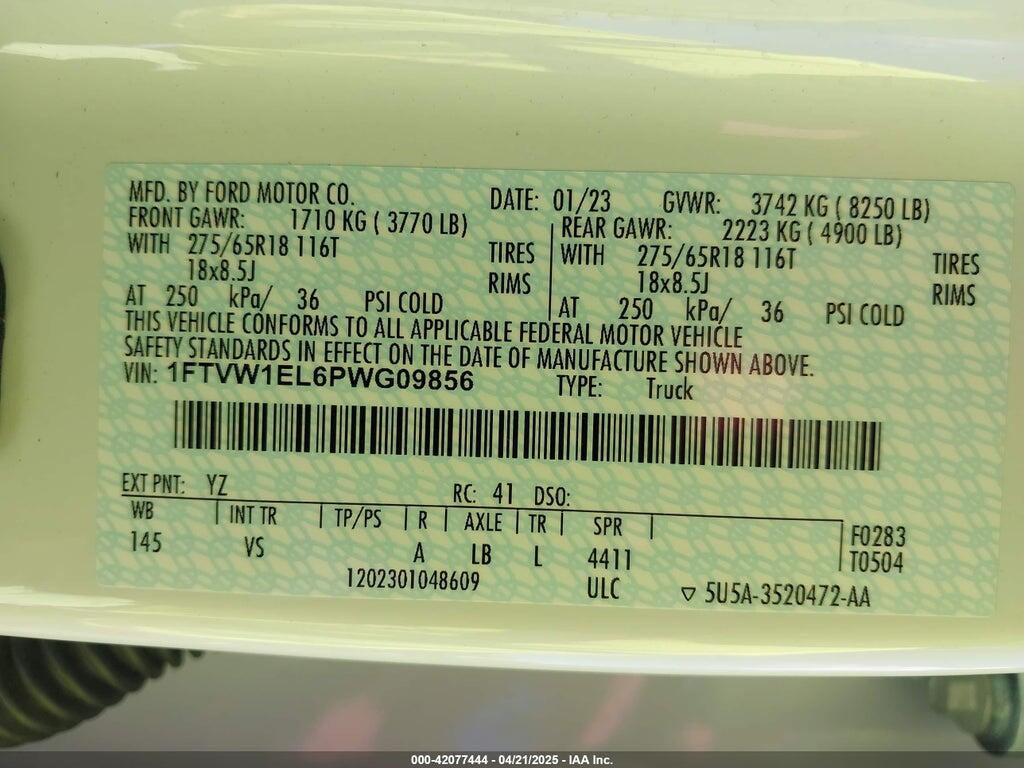 1FTVW1EL6PWG09856 2023 FORD F-150 LIGHTNING photo no. 9