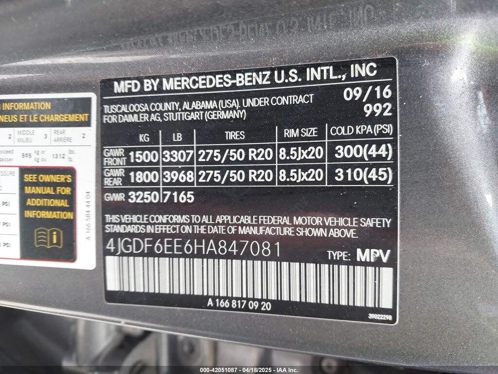 4JGDF6EE6HA847081 2017 MERCEDES-BENZ GLS 450 photo no. 9
