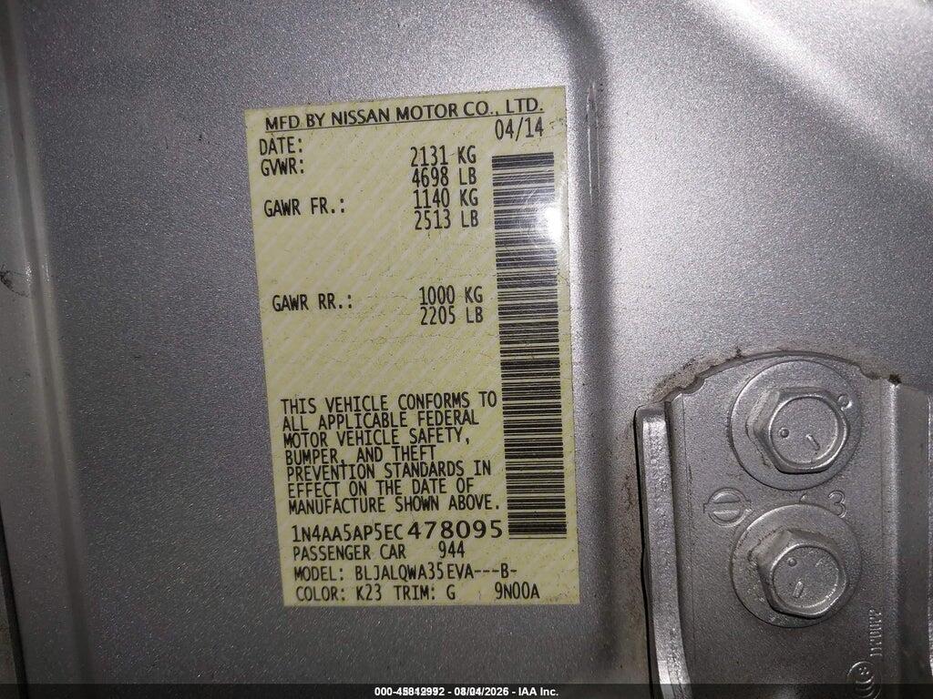 1N4AA5AP5EC478095 2014 NISSAN MAXIMA photo no. 9