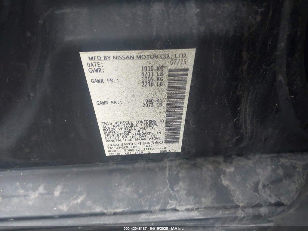 1N4AL3AP6FC484360 2015 NISSAN ALTIMA photo no. 9