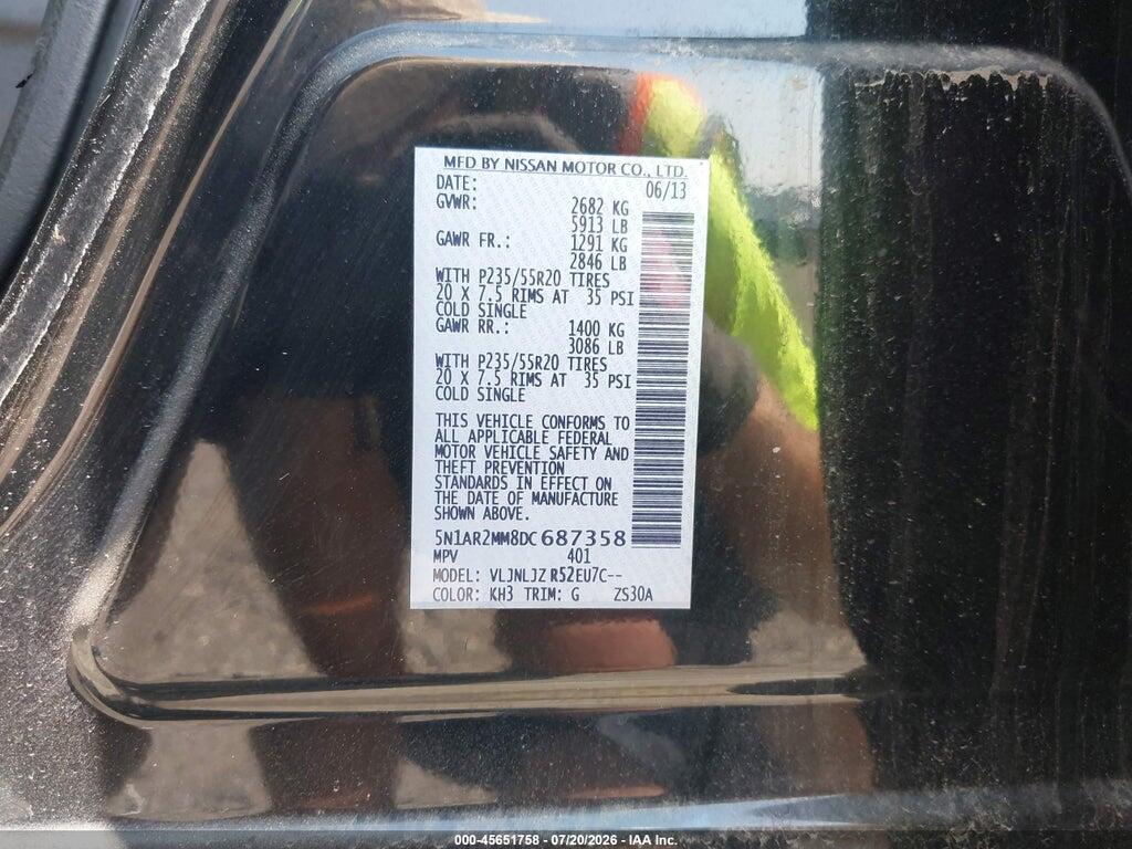5N1AR2MM8DC687358 2013 NISSAN PATHFINDER photo no. 9