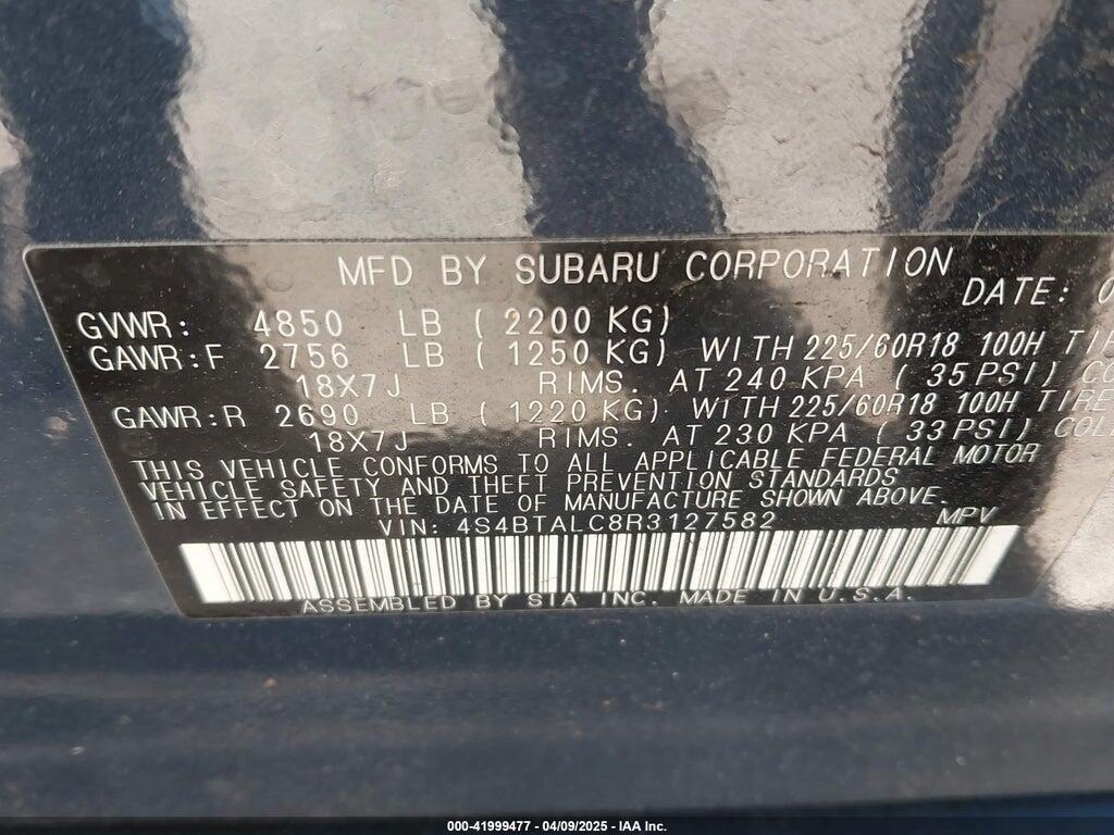 4S4BTALC8R3127582 2024 SUBARU OUTBACK photo no. 9