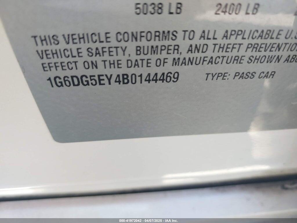 1G6DG5EY4B0144469 2011 CADILLAC CTS photo no. 9