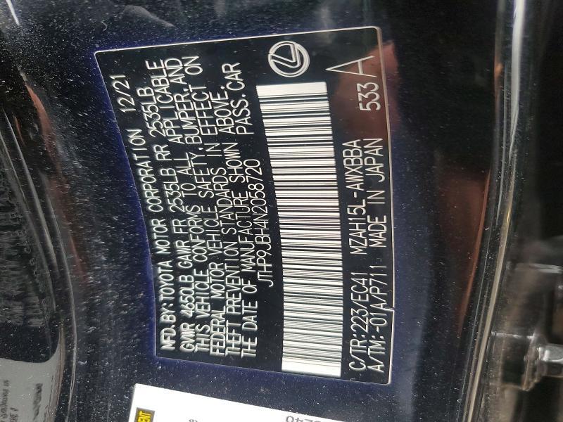 JTHP9JBH4N2058720 2022 LEXUS UX 250H photo no. 12