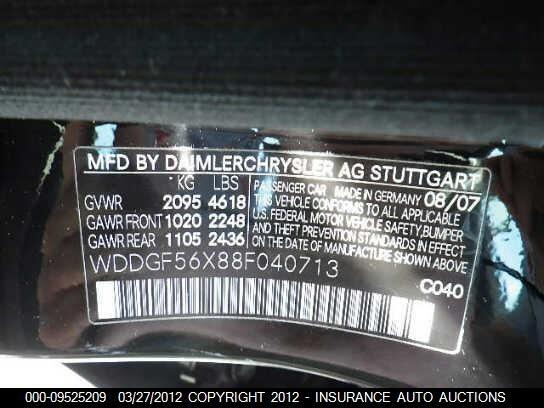 WDDGF56X88F040713 2008 MERCEDES-BENZ C350 photo no. 9