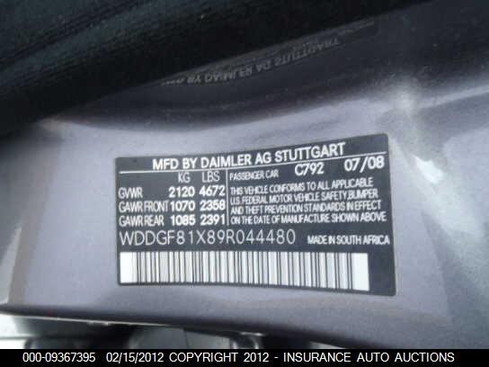 WDDGF81X89R044480 2009 MERCEDES-BENZ C300 photo no. 9