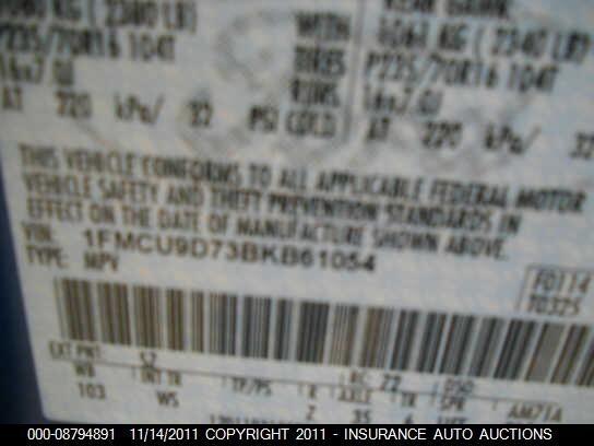1FMCU9D73BKB61054 2011 FORD ESCAPE photo no. 9