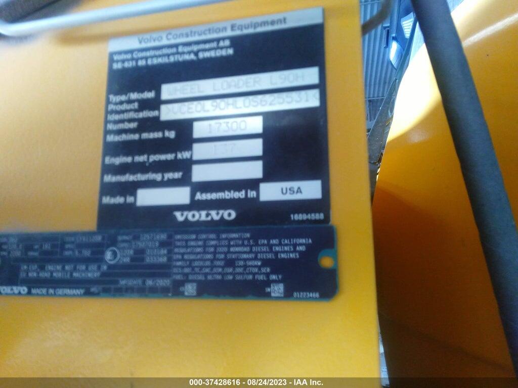 VCE0L90HL0S625531 2020 VOLVO L90H photo no. 7