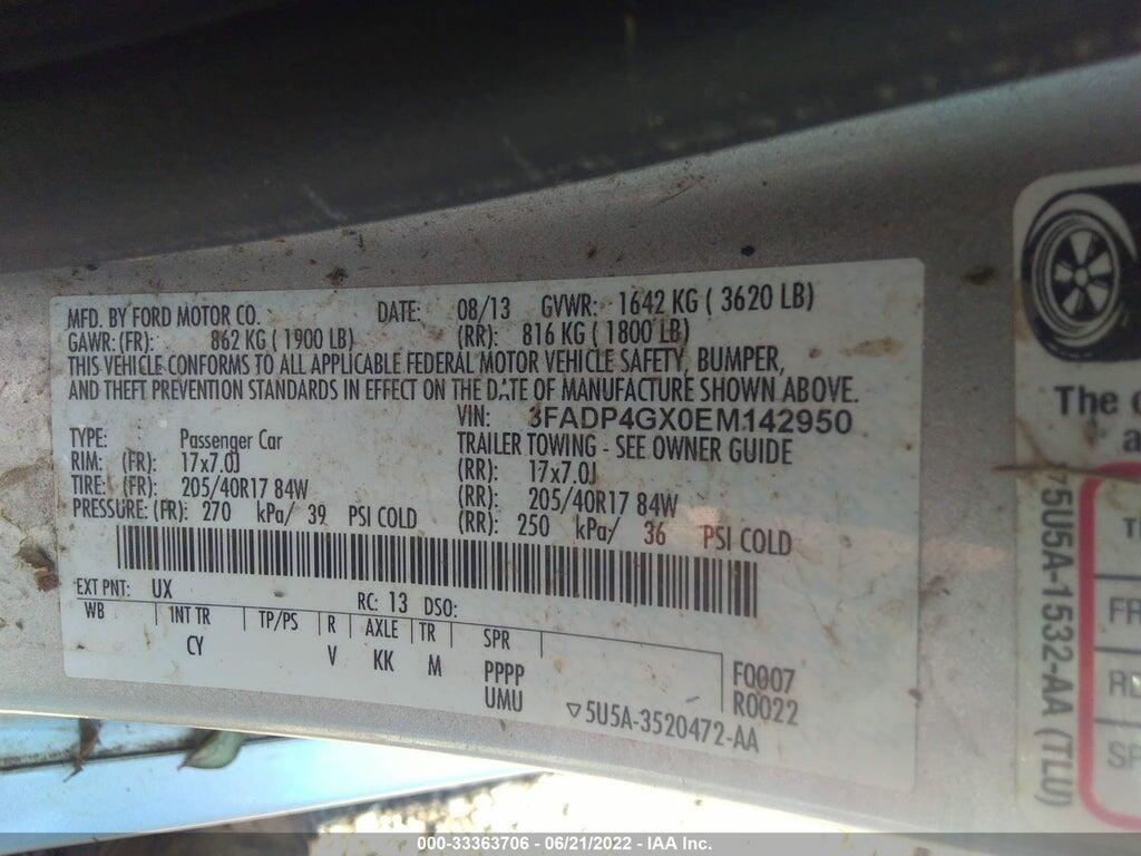 3FADP4GX0EM142950 2014 FORD FIESTA photo no. 9