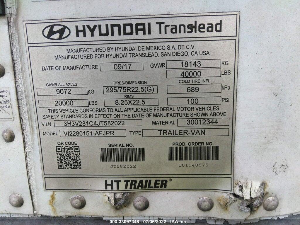 3H3V281C4JT582022 2018 HYUNDAI TRANSLEAD INC PUP VAN TRAILER photo no. 9