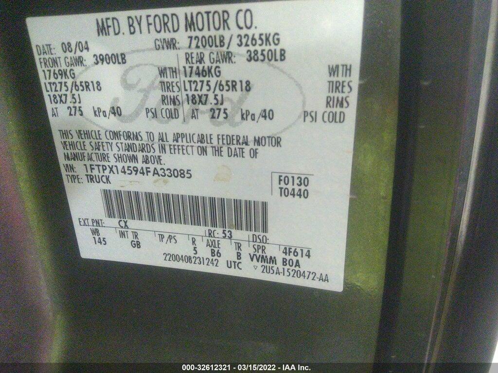 1FTPX14594FA33085 2004 FORD F-150 photo no. 9