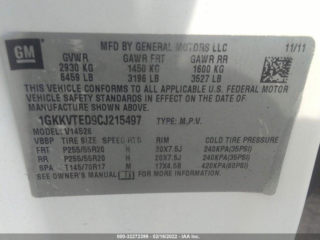 1GKKVTED9CJ215497 2012 GMC ACADIA photo no. 9
