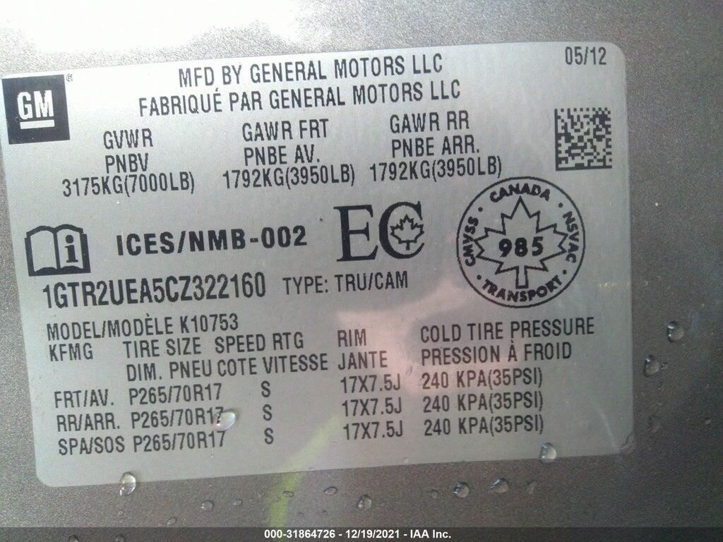 1GTR2UEA5CZ322160 2012 GMC SIERRA 1500 photo no. 9