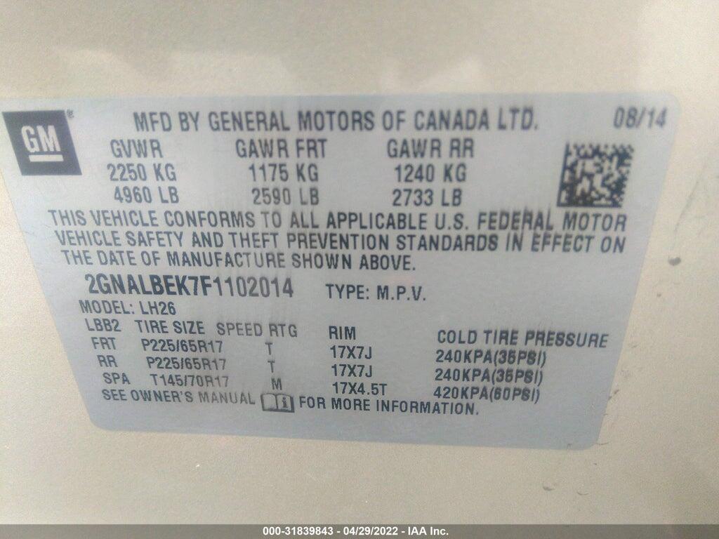 2GNALBEK7F1102014 2015 CHEVROLET EQUINOX photo no. 9