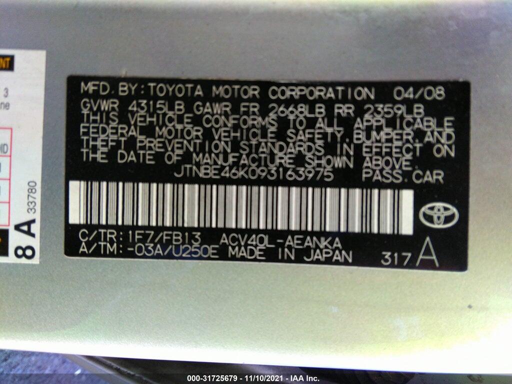 JTNBE46K093163975 2009 TOYOTA CAMRY photo no. 9