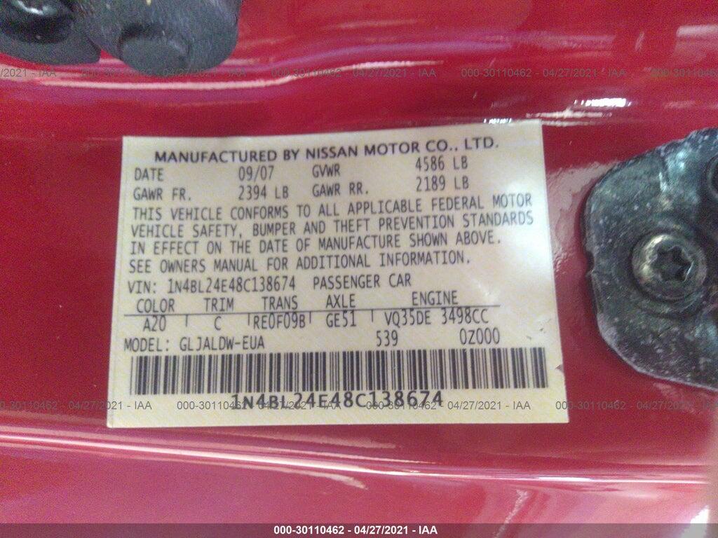 1N4BL24E48C138674 2008 NISSAN ALTIMA photo no. 9