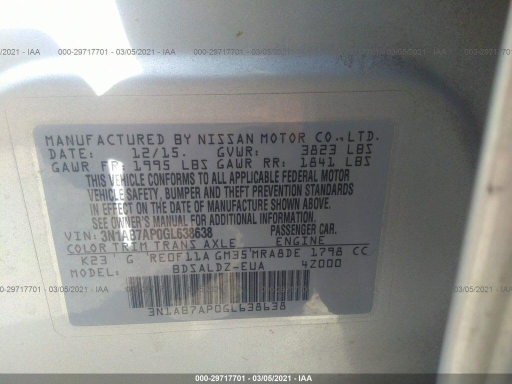 3N1AB7AP0GL638638 2016 NISSAN SENTRA photo no. 9