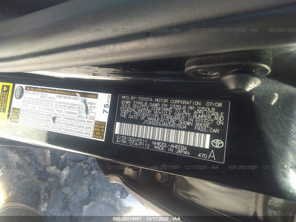 JTDKB20U483457504 2008 TOYOTA PRIUS photo no. 9