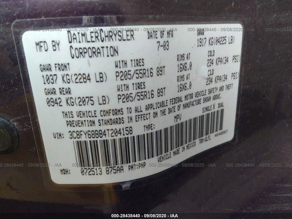 3C8FY68B84T204158 2004 CHRYSLER PT CRUISER photo no. 9