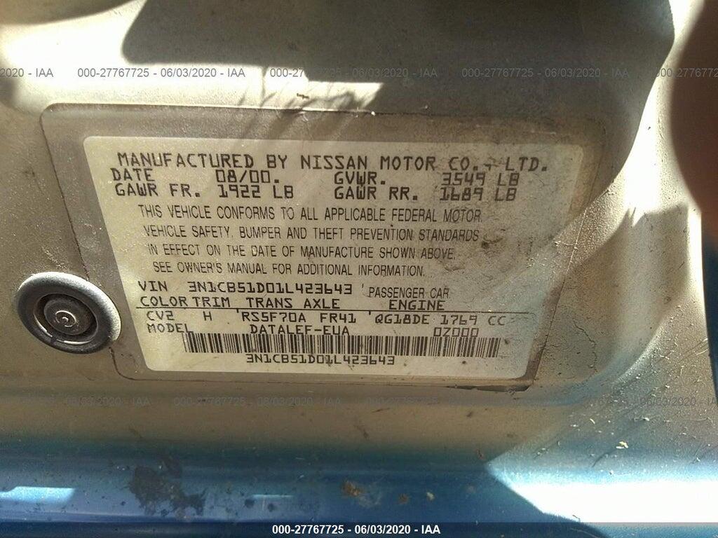 3N1CB51D01L423643 2001 NISSAN SENTRA photo no. 9
