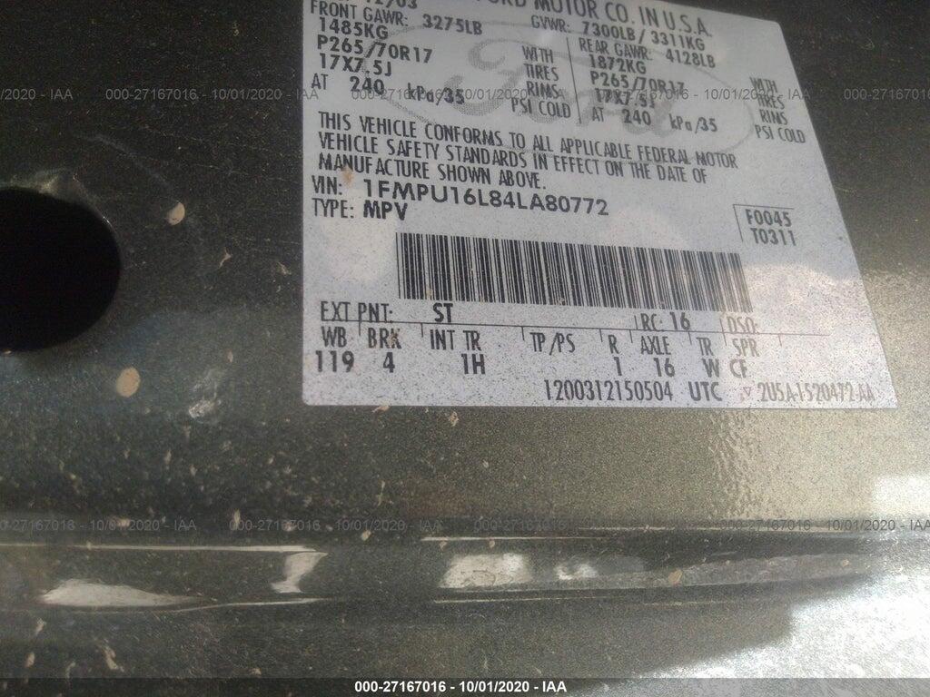 1FMPU16L84LA80772 2004 FORD EXPEDITION photo no. 9