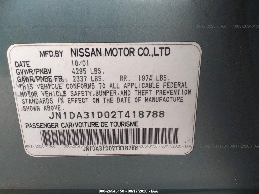 JN1DA31D02T418788 2002 NISSAN MAXIMA photo no. 9