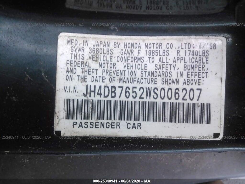 JH4DB7652WS006207 1998 ACURA INTEGRA photo no. 9
