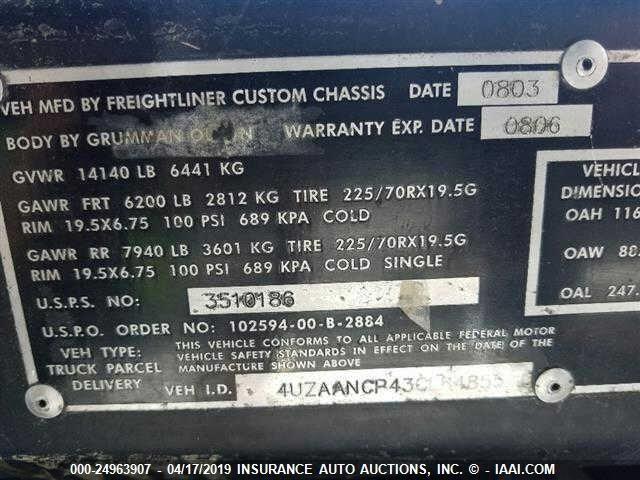 4UZAANCP43CL84855 2003 FREIGHTLINER MT45 photo no. 9
