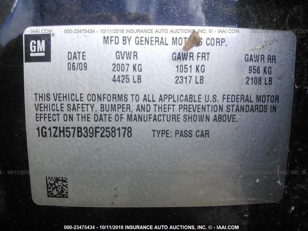 1G1ZH57B39F258178 2009 CHEVROLET MALIBU photo no. 9