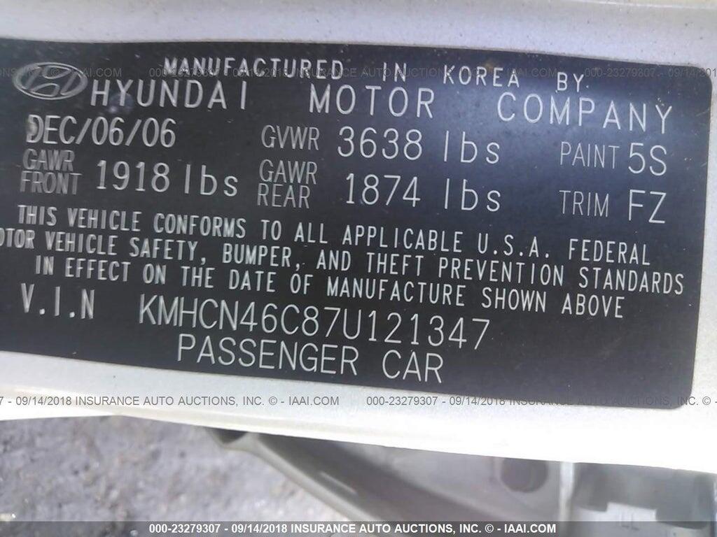KMHCN46C87U121347 2007 HYUNDAI ACCENT photo no. 9