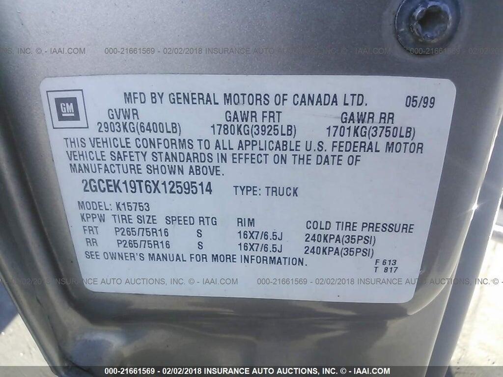 2GCEK19T6X1259514 1999 CHEVROLET SILVERADO photo no. 9