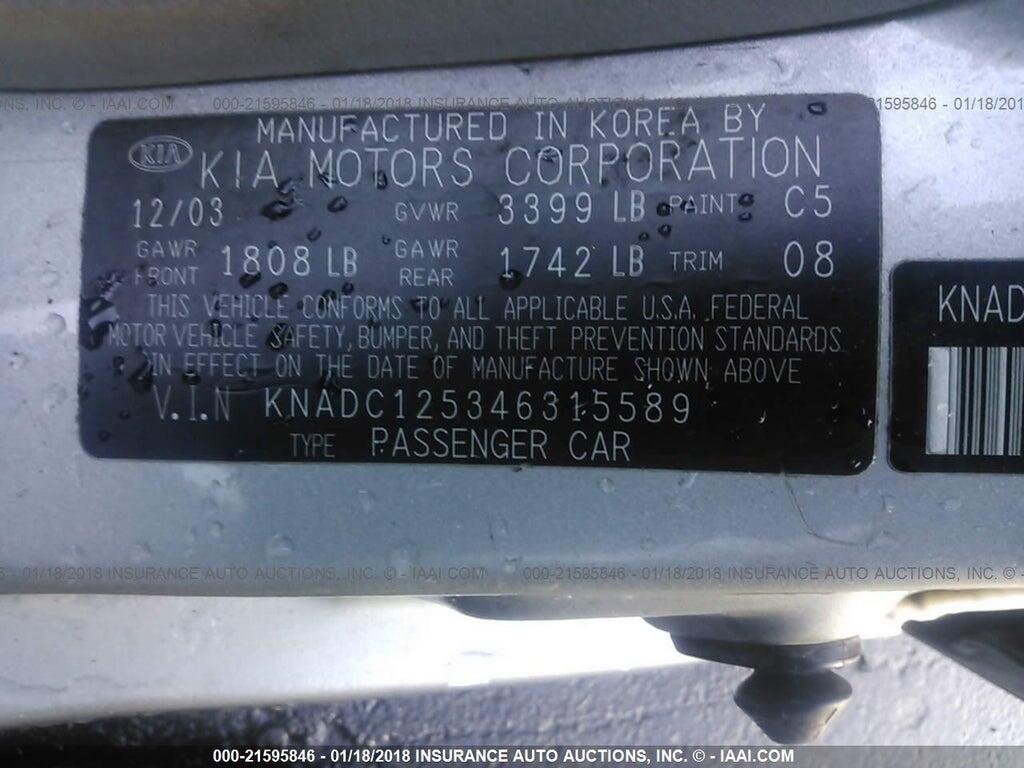 KNADC125346315589 2004 KIA RIO photo no. 9