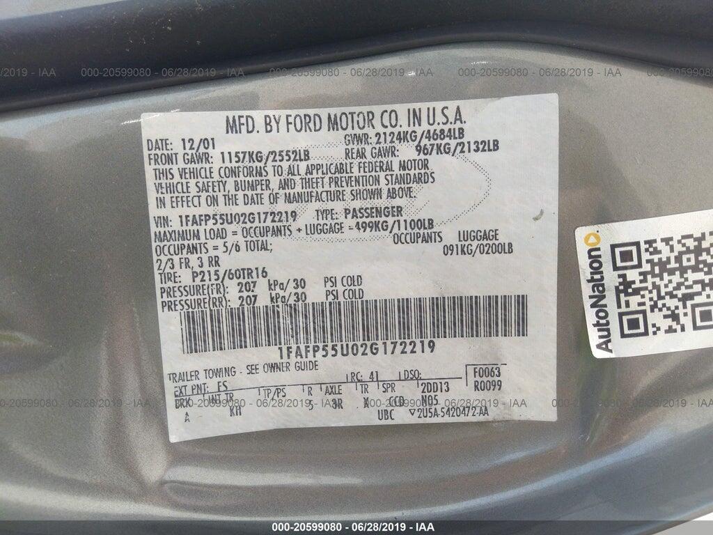 1FAFP55U02G172219 2002 FORD TAURUS photo no. 9