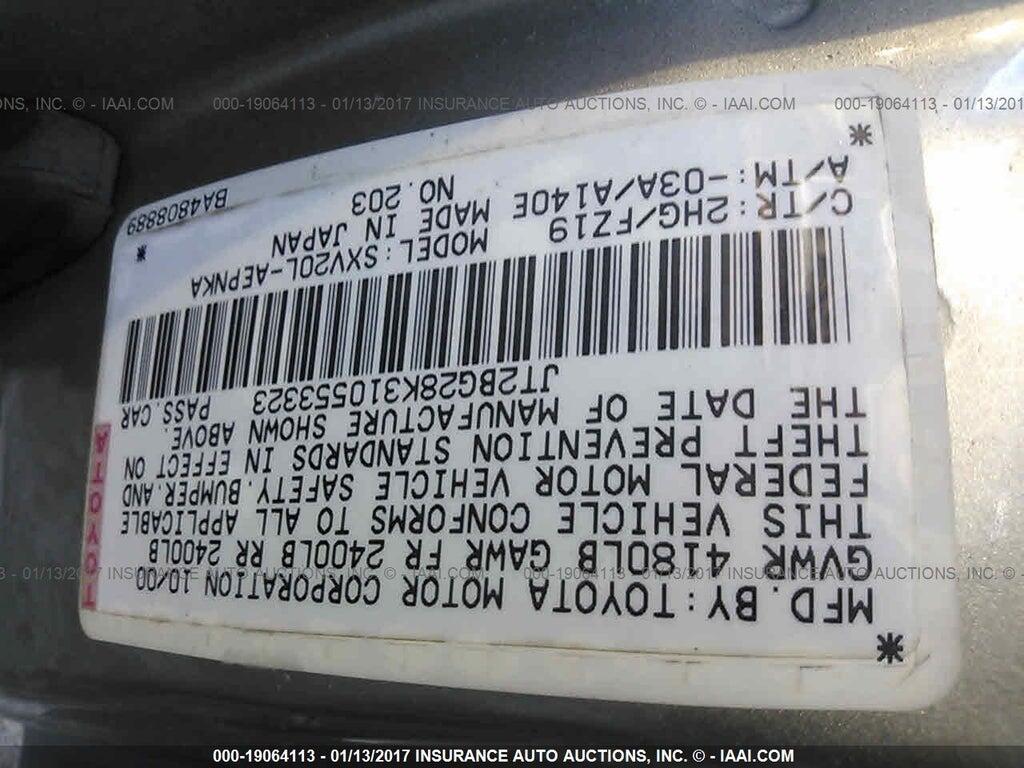 JT2BG28K310553323 2001 TOYOTA CAMRY photo no. 9