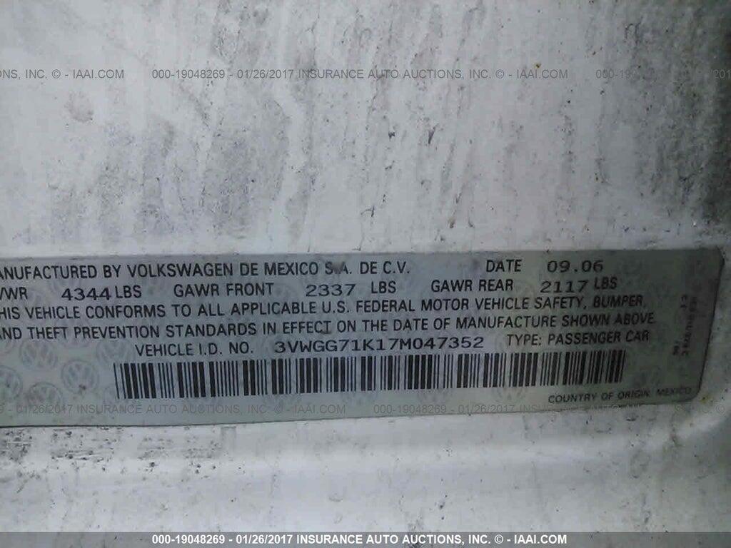 3VWGG71K17M047352 2007 VOLKSWAGEN JETTA photo no. 9