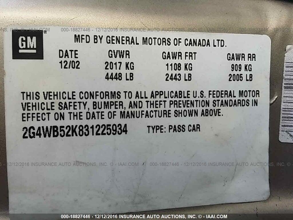 2G4WB52K831225934 2003 BUICK REGAL photo no. 9