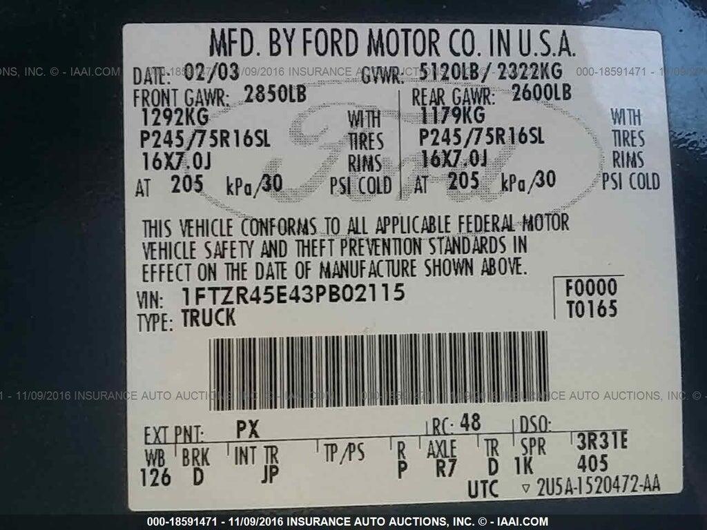 1FTZR45E43PB02115 2003 FORD RANGER photo no. 9
