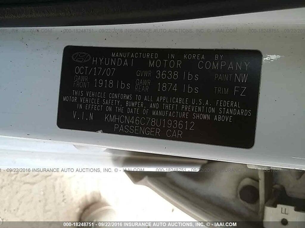 KMHCN46C78U193612 2008 HYUNDAI ACCENT photo no. 9