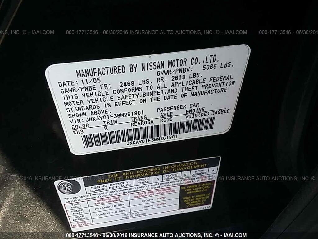JNKAY01F36M261901 2006 INFINITI M35 photo no. 9