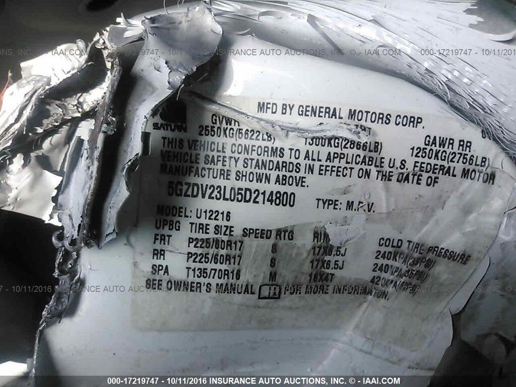 5GZDV23L05D214800 2005 SATURN RELAY photo no. 9