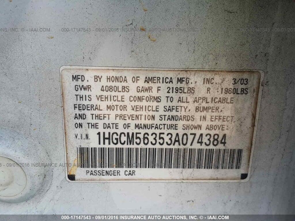 1HGCM56353A074384 2003 HONDA ACCORD photo no. 9