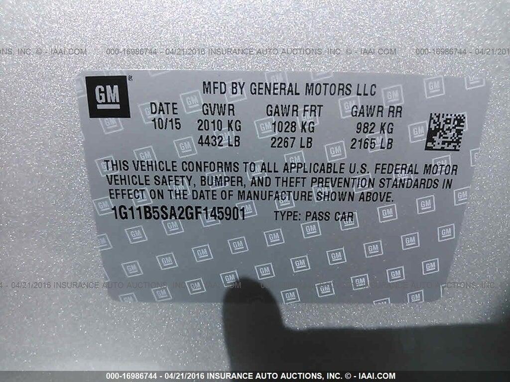 1G11B5SA2GF145901 2016 CHEVROLET MALIBU LIMITED photo no. 9