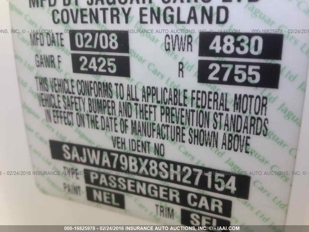 SAJWA79BX8SH27154 2008 JAGUAR XJ photo no. 9