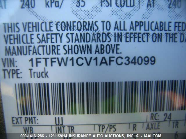1FTFW1CV1AFC34099 2010 FORD LGT CONVTNL 'F' photo no. 9