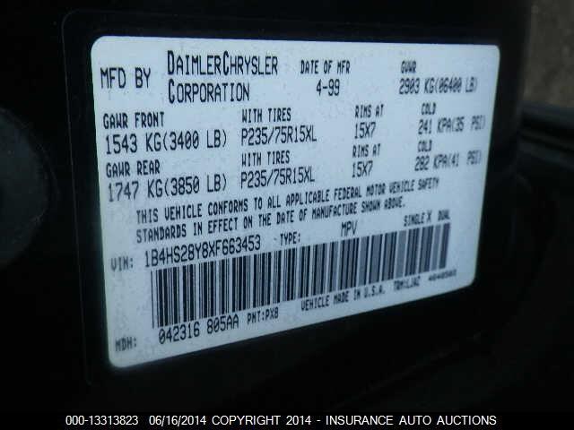 1B4HS28Y8XF663453 1999 DODGE DURANGO photo no. 9